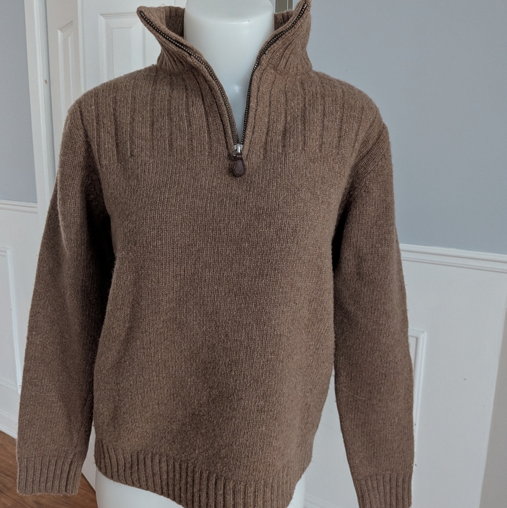 Men's Brown Half-Zip Sweater
